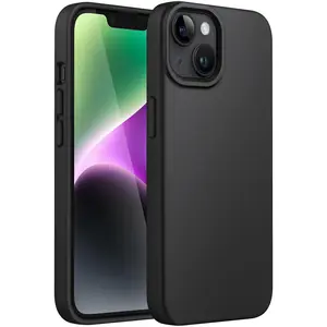 JETech Silicone Case for iPhone 14 6.1-Inch, Silky-Soft Touch Full-Body Protective Phone Case, Shockproof Cover with Microfiber Lining (Black)