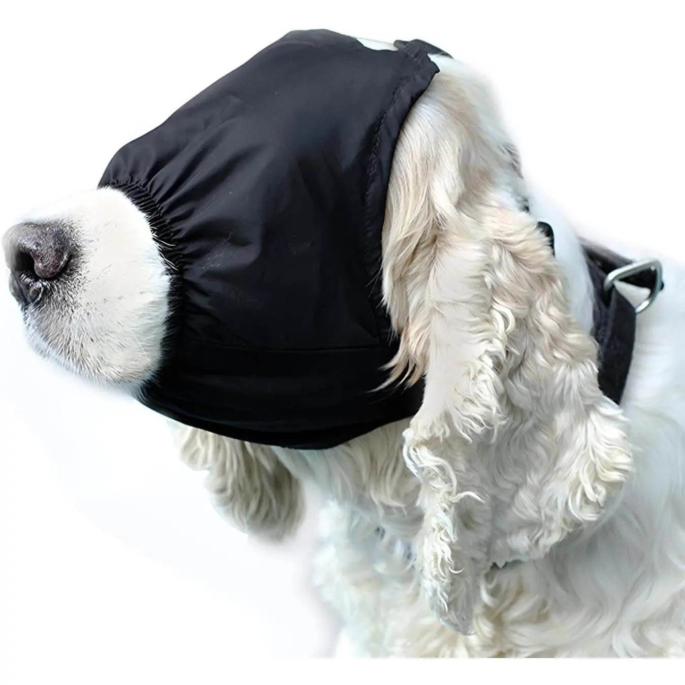 Dog Calming Cap Eye Mask Nylon Shading Pet Anxiety Mask Muzzle for Grooming Anti Car Sickness (Black,M)