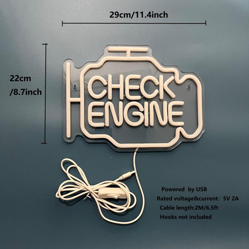 LED Neon Engine Shaped Decorative Light, Neon Sign, Neon Accent Lights for Indoor Decor, USB Powered and Dimmable, Perfect for Parties and Events