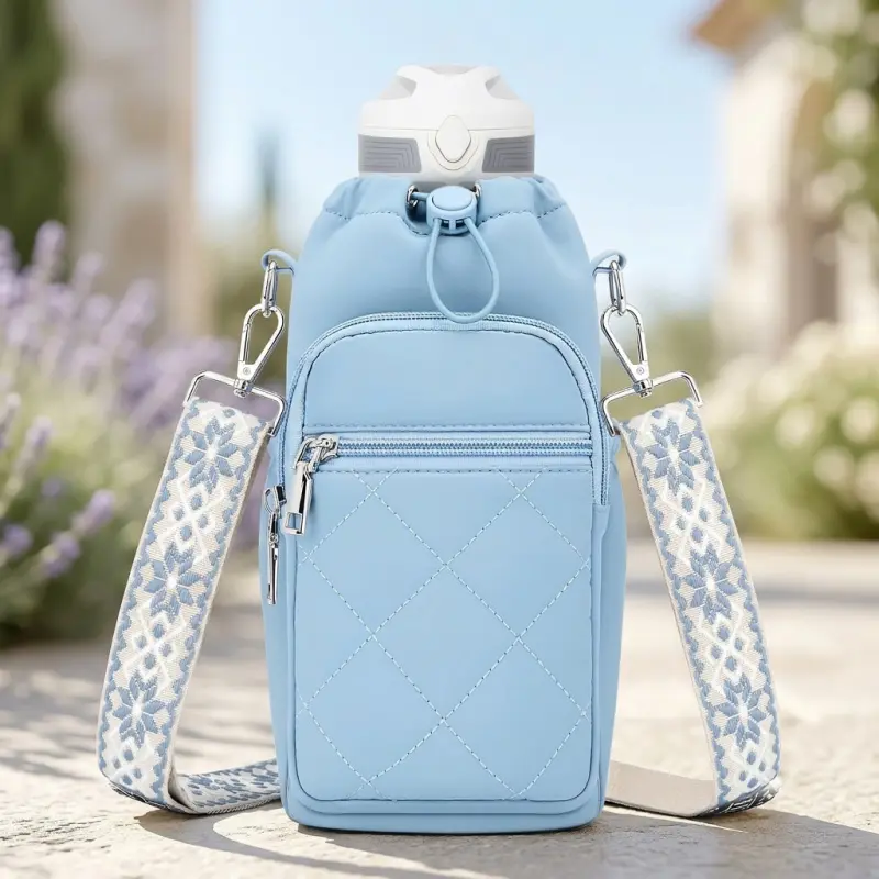 40oz Insulated Water Bottle Crossbody Bag with Adjustable Shoulder Strap, Portable Water Bottle Carrier Sling Bag Women Gym Fitness Accessory
