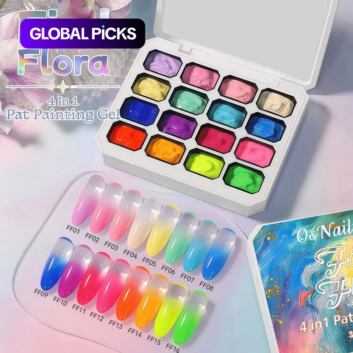 Osnailmall 16 Colors Neon Series Pat Painting Gel, Gradient Nail Art, UV/LED Soak-Off Gel Varnish, Nail Art Supplies #GLOBAL PICKS