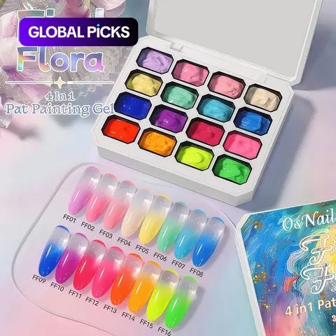 Osnailmall 16 Colors Neon Series Pat Painting Gel for Nails, Gradient Nail Art, UV/LED Soak-Off Gel Varnish Nail Art Supplies #GLOBAL PICKS