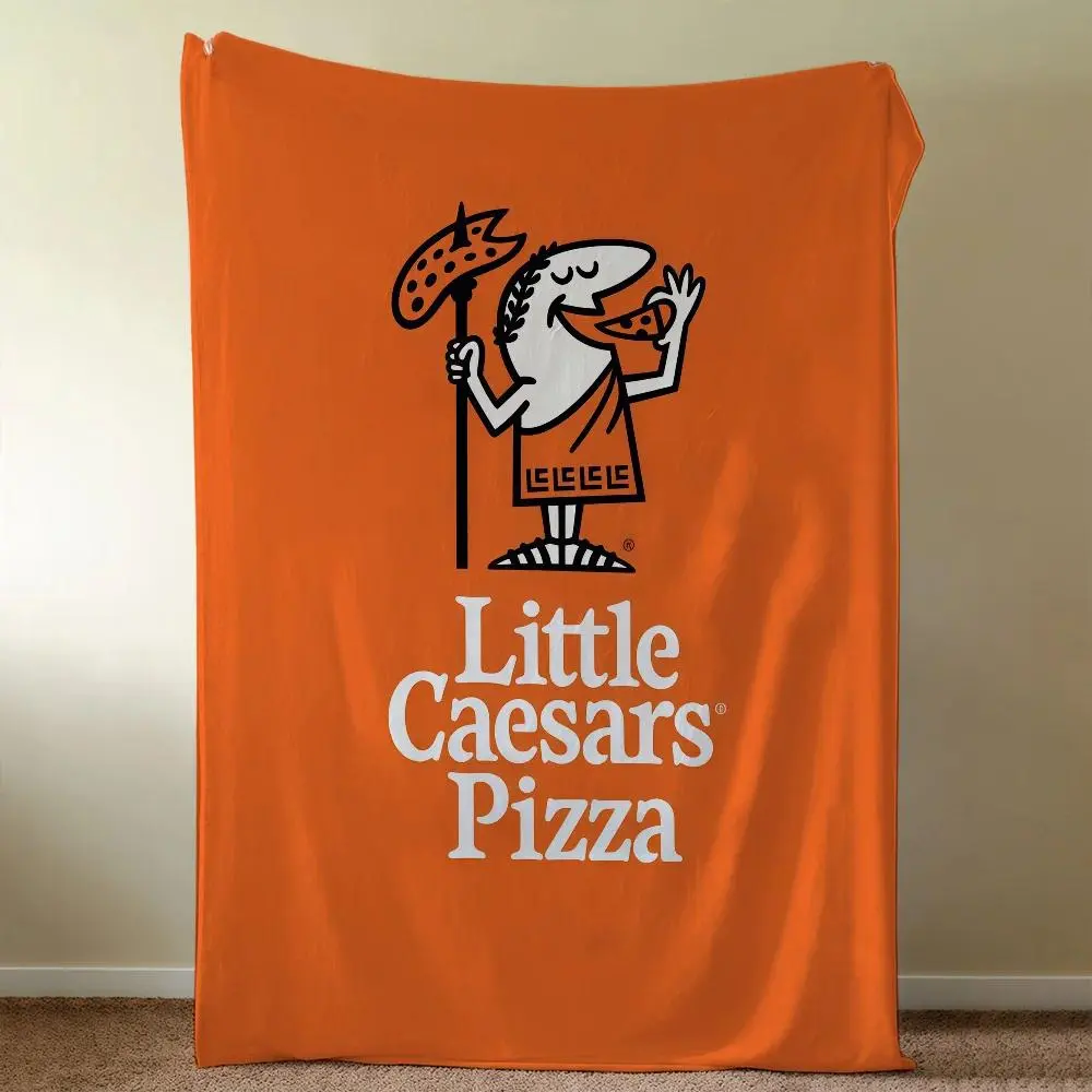 Little Caesars Logo Print Polyester Flannel Throw Blanket - Soft, Cozy, Multi-Size Camping Sleeping Gear for Outdoor Use, Food Brand Gift