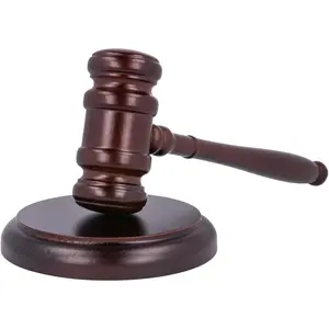 Wooden Gavel with Sound Block Perfect for Lawyer Judge Auction Costume Stock