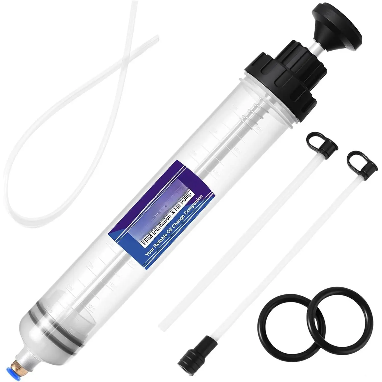 Fluid Extractor Pump, Manual Oil Extractor for , ATVs & Lawn Mowers - Oil Transfer Pump with Flexible Hoses, /Transmission Fluid Extractor, Oil Change Tools 17 oz (500 ml)