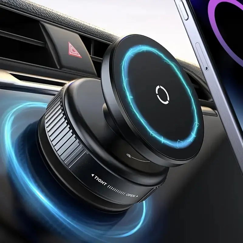 Car/Gym/Mirror Phone Mount 📱 Adjustable Magnetic Vacuum Suction - Hands-Free Stand for All Smartphones Car Phone Holder Magnetic