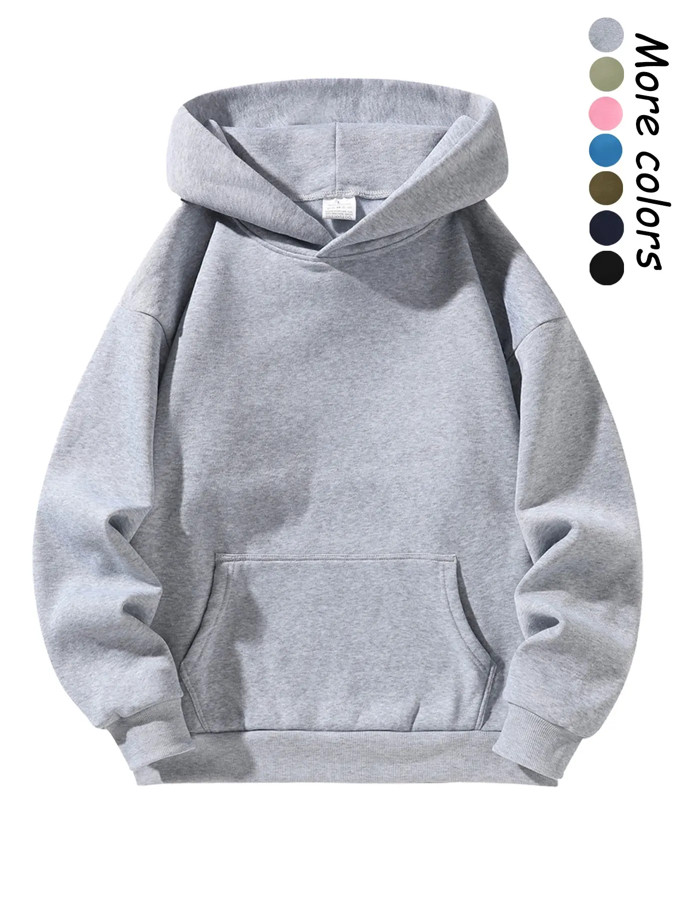 Unisex Plain Hooded Sweatshirt, Casual Long Sleeve Pullover, Loose-Fit Fleece Top, Fall & Winter Streetwear, Men's Basic Sportswear, Everyday Wear Sweatshirt