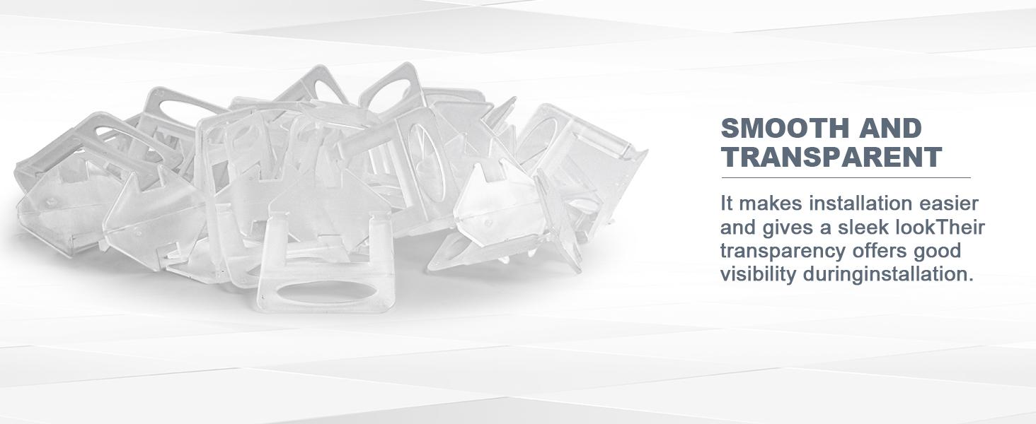 BASIC SUPPLY Tile Leveling Clips Tiles Leveler Spacers - 2000 Spacers Tile Leveling System 1/8 Inch Clips Lippage Free Tile and Stone Installation for PRO and DIY