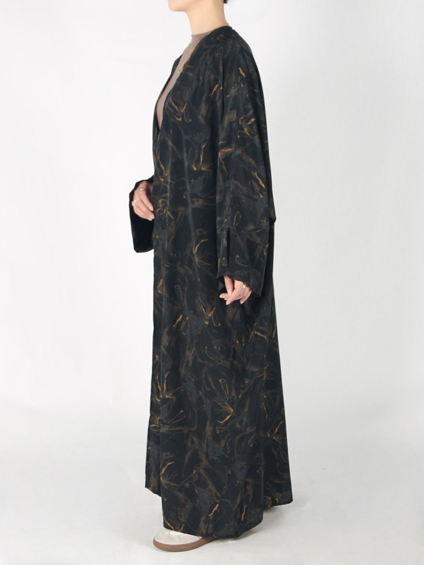 Women's Abstract Print Long Sleeve Open Front Kimono, Casual Outerwear for Spring & Summer, Women's Islamic Clothing for Daily Wear, Work Clothes Women, Womenswear