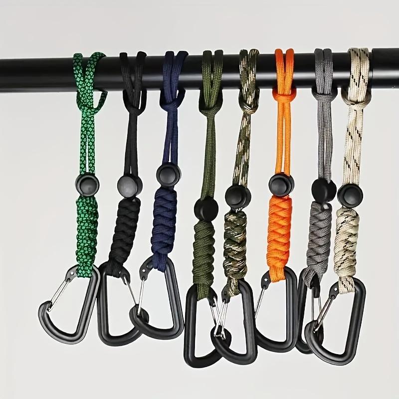 1/2/3counts Paracord Keychain, Anti-lost Rope, Backpack Anti-lost Rope, Outdoor Emergency Key Rope, Hook Carabiner For Leash, Sports & Outdoor Accessories