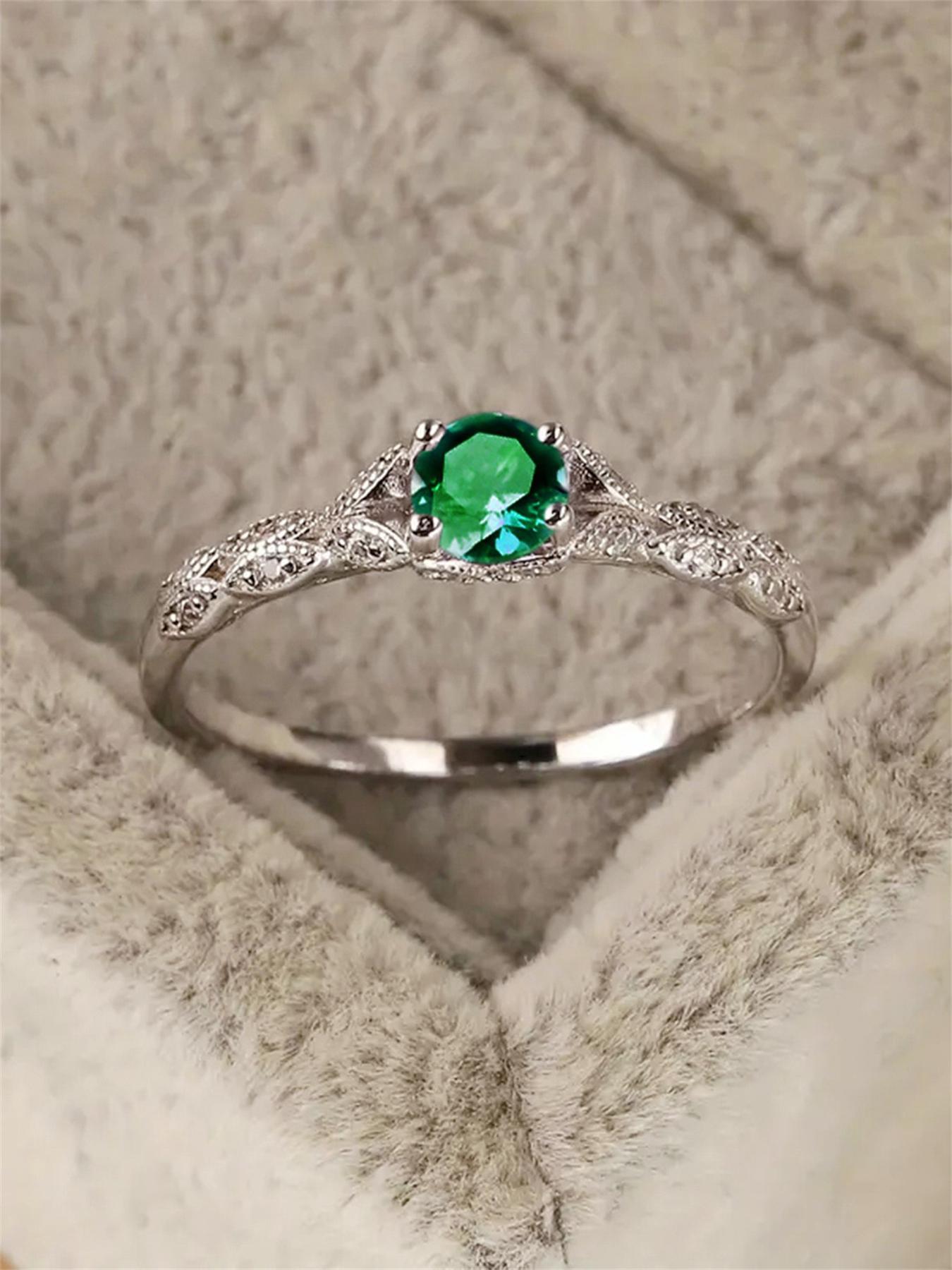 Artificial Gemstone Ring, Elegant Engagement Ring, Solitaire Engagement Ring, Fashion Accessories for Women & Girls, Trendy All-match & Exquisite Jewelry for Birthday Gift, Fashion Engagement Rings, Anniversary Ring