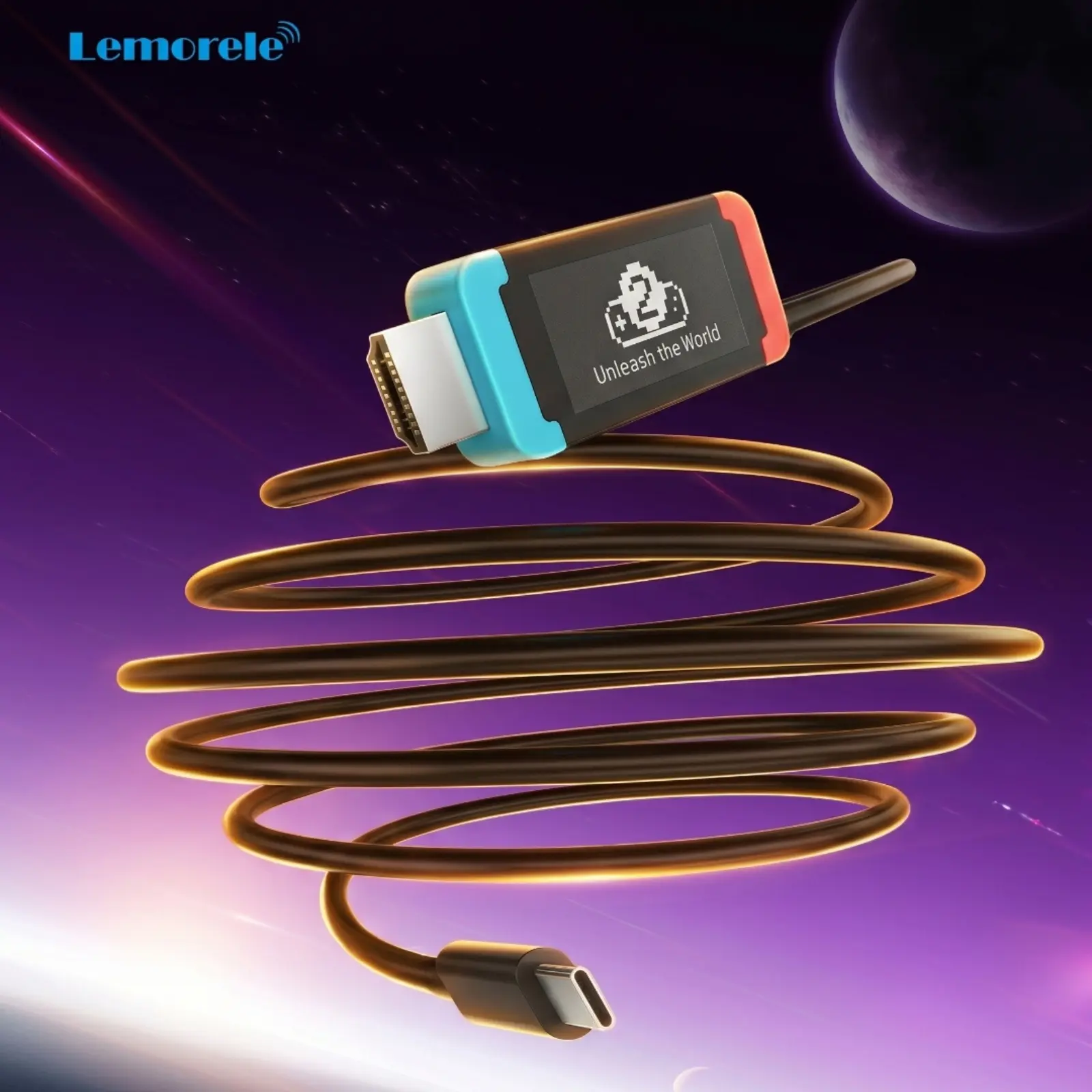 Lemorele L100 USB-C to HDMI Cable, 4K@60Hz HDR with PD Charging, Compatible with Nintendo Switch 2/Switch, Laptops and Tablets