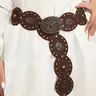 Y2K Boho Vintage PU Belt with Metal Buckle, Heart Pattern, Western Cowboy Style, Belts for Dresses, Perfect for Dresses and Jeans, All Seasons