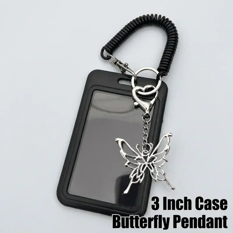 Kpop Photocard Holder Butterfly Pendant, 3 Inch Photocards Case, ID Cards Package Holder, Card Keychain, Idol Photocard Sleeves, Badge Holder, Plastic Id Badge Holder, Badge Accessories