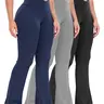 【Black Friday】3-Pack Women's High-Waisted Flared Yoga Pants with Crossover Waistbands, Comfortable 30-Inch Inseam for Fitness and Daily Wear