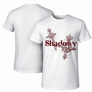 Men's 100% Cotton Shadowy Graphic Print T-Shirt - Relaxed Fit, Loose Short-Sleeve Crew Neck Menswear Clothes, Soft Breathable Streetwear Sports Top for Daily, Summer Casual Use
