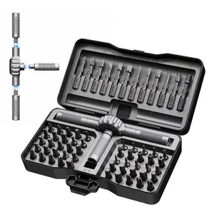 64 IN 1 Magnetic Ratchet Screwdriver Set, T Handle Ratchet Screwdriver Kits, Ratcheting Screwdriver with S2 Steel Bits for Home Daily Repair, Precision Electrical Appliance Repair, for Men Husband