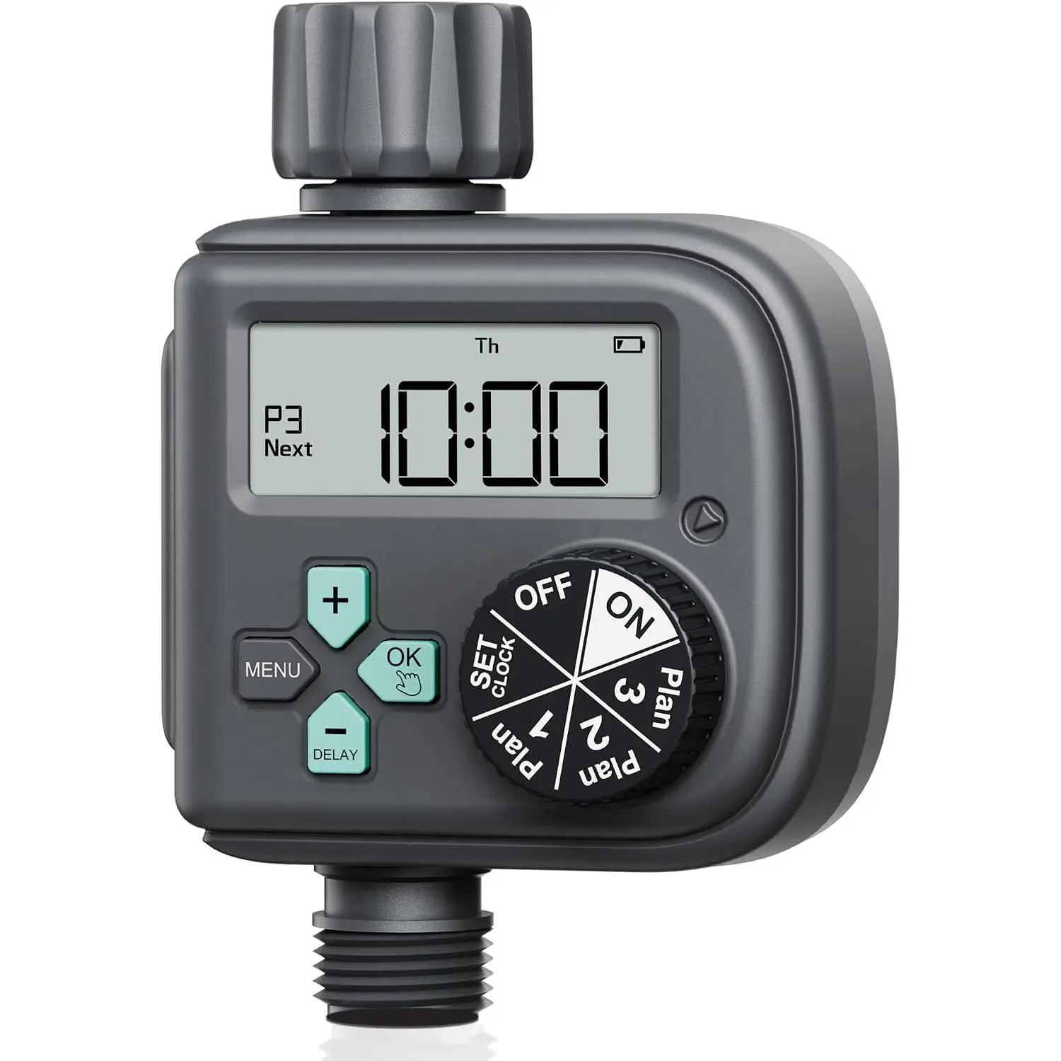 Sprinkler Timer with 3  Programs, Hose Timer with Rain Delay/Manual/Automatic Irrigation System, Watering Timer for Garden, Lawn, Yard