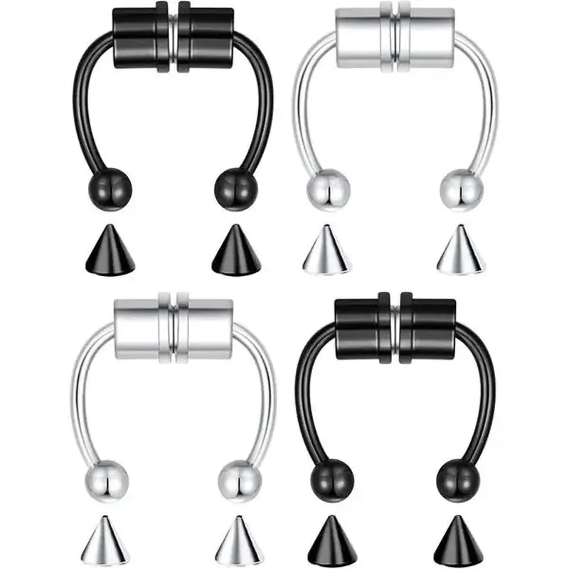 1-16Pcs 16G 18G 20G 22G Nose Rings Hoops Nose Piercings Fake Nose Ring Fake Septum Nose Ring Fake Lip Rings Fake Septum Piercing Fake Nose Piercing Fake Nose Hoop Faux Nose Rings Clip On Nose Cuffs Nose Piercing Jewelry Nose Rings for Women Men