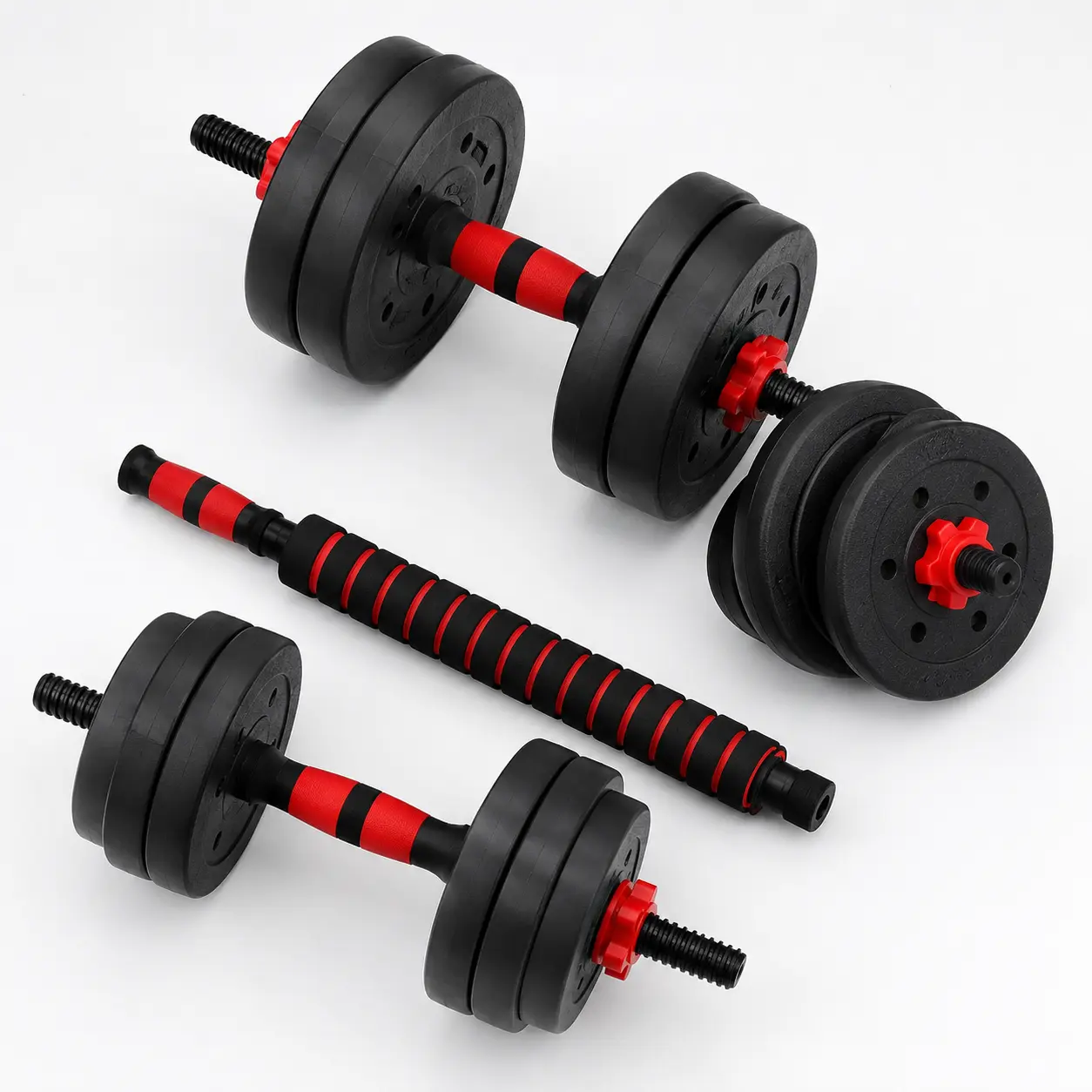 3-in-1 Adjustable Dumbbell & Barbell Set - Quick Lock Unisex Strength Training Equipment, Space-Saving Home Gym Gear for Full-Body Strength Building