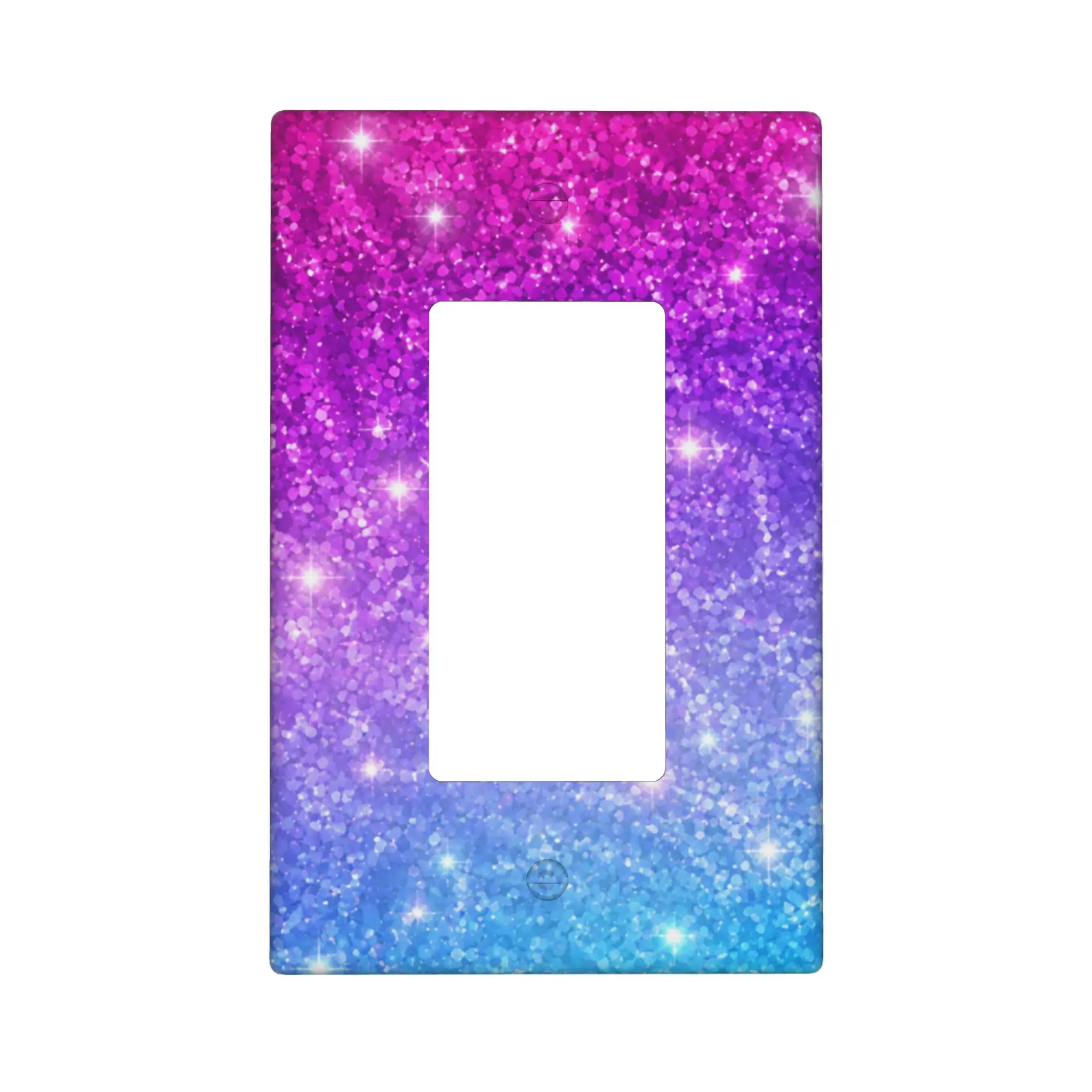 Pink Blue Glitter Gradient Light Switch Cover Decorative Sparkle Wall Plate Colorful Light Switch Cover Plate Decorative Outlet Covers Bedroom Switch Plate Living Room Wall Decor Home Office Wall Plate