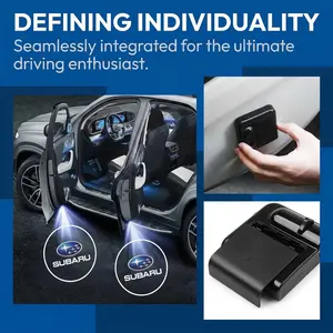 2-Pack Wireless No-Drill LED Car Door Welcome Light, Projection Lamp for Subaru Forester, Outback, Impreza, Legacy, Wrx, Brz