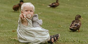 Andersen Fairytale Natural Rubber Baby Pacifier| Made in Denmark| BPA-Free (Cream/Blush, 0-6 Months)