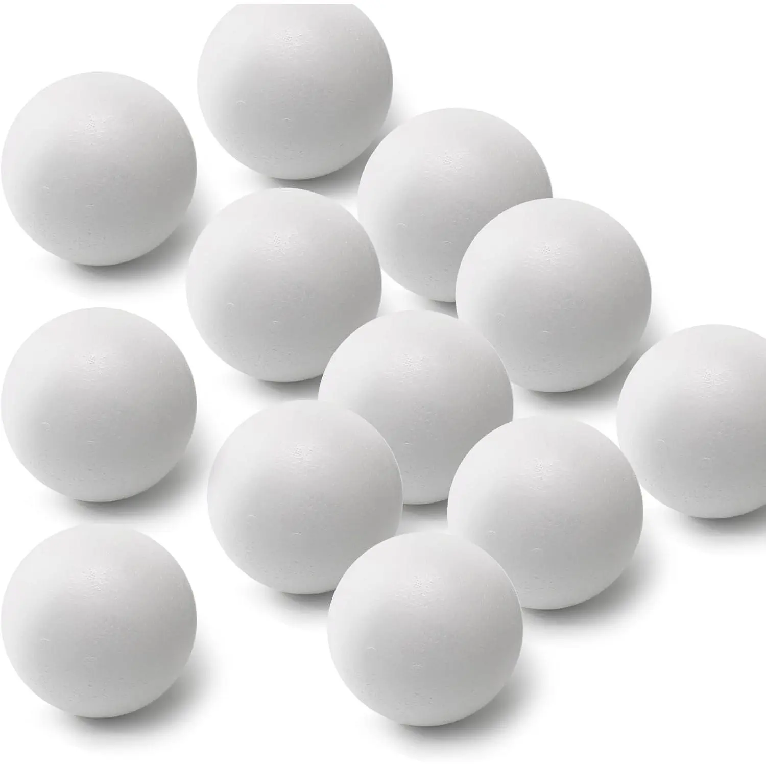 12 Pack 3 Inch White Smooth Round Foam Balls for Crafts, Ideal Craft Supplies for DIY Decorations, School Projects, Party & Home Decor
