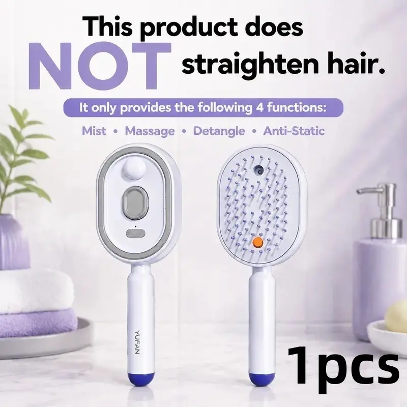 2026 New Electric Spray Cushion Massage Comb, Hair Detangling Comb, Self-Cleaning, Anti-Tangle, Anti-Static, Volumizing, Essential Oil Spray, Hair Care Gift