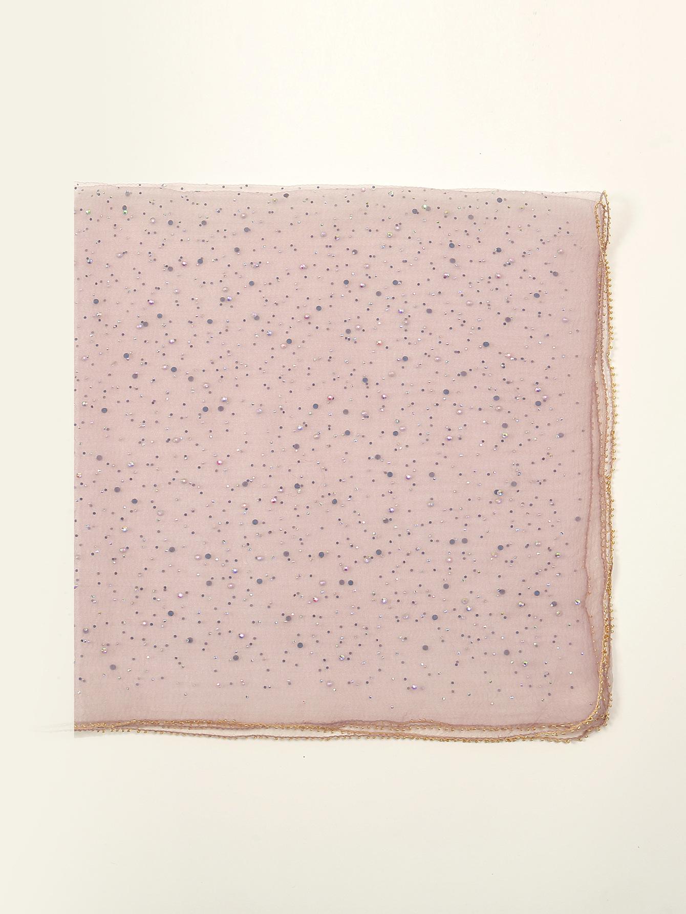 Rhinestone headscarf, silk scarf, women's elegant headscarf, sequin headscarf, square scarf