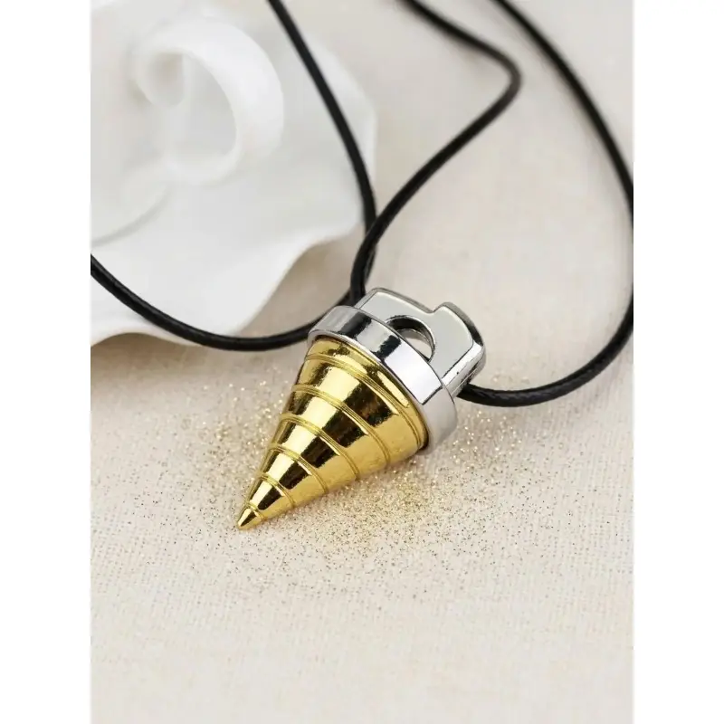 Spiral Drill Pendant Necklace Anime Inspired Core Alloy Necklace for Men Women Cosplay Jewelry Gift Keychain Faith Necklace