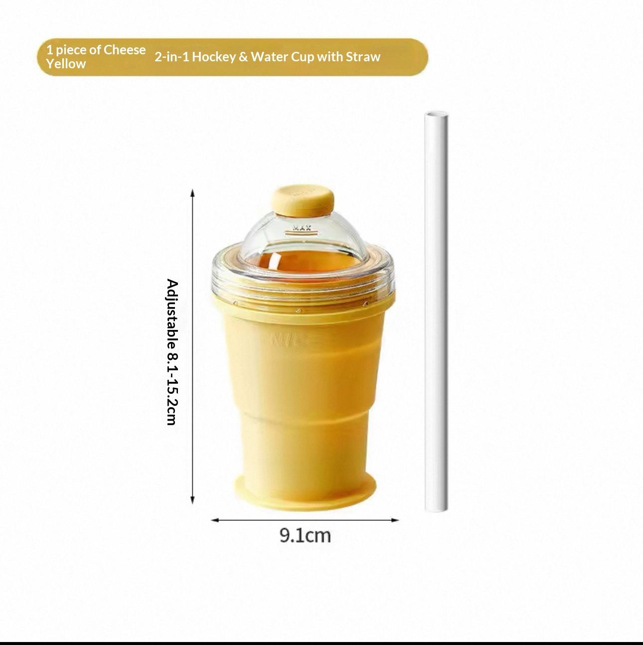 New portable foldable ice ball cup with built-in straw, silicone food-grade ice cup mold, convenient for summer outings