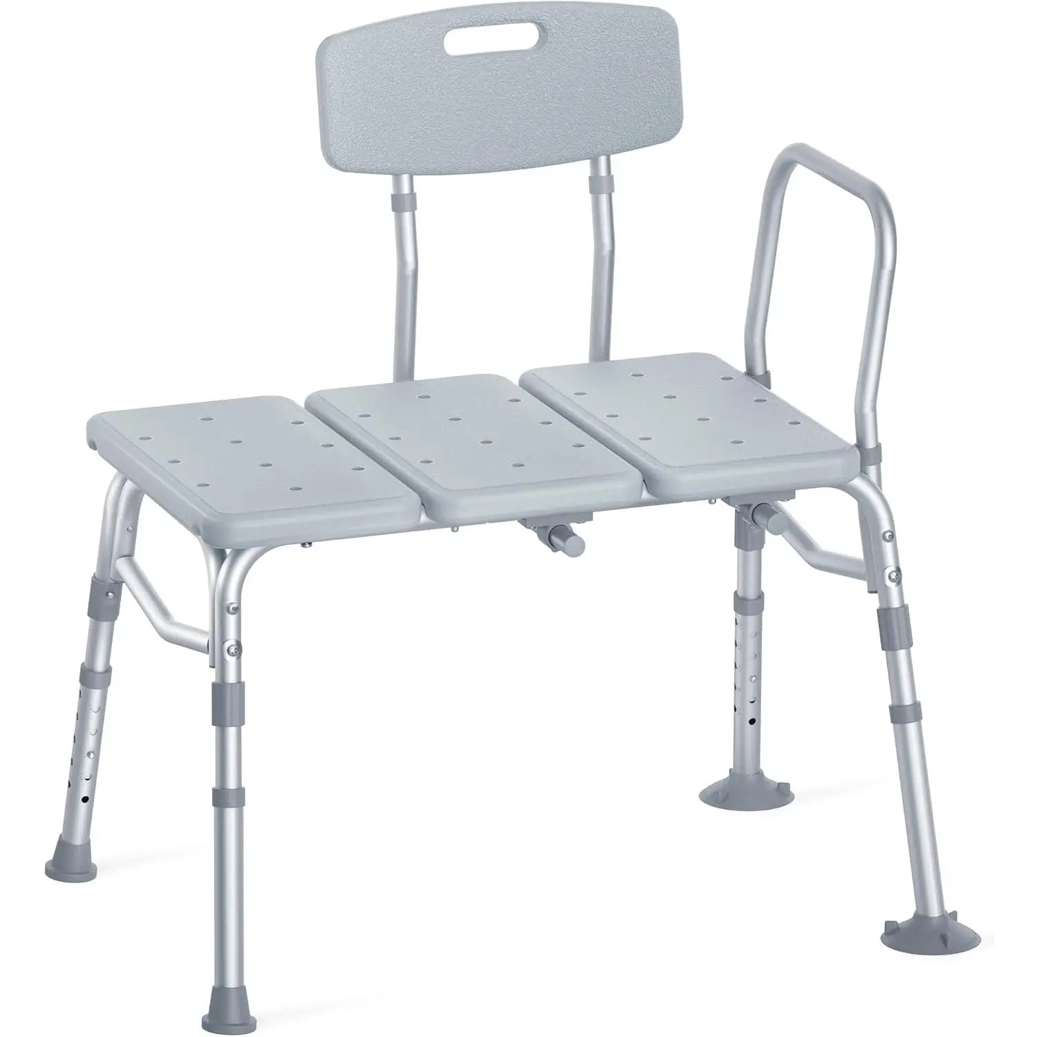 Tub Transfer Bench with Backrest for Bathtub, Height Adjustable | 400 lbs, Slip-Resistant Feet, Sturdy Aluminum Heavy Duty Shower Chair, Safer Bathing Aid Bench for Elderly and Disabled