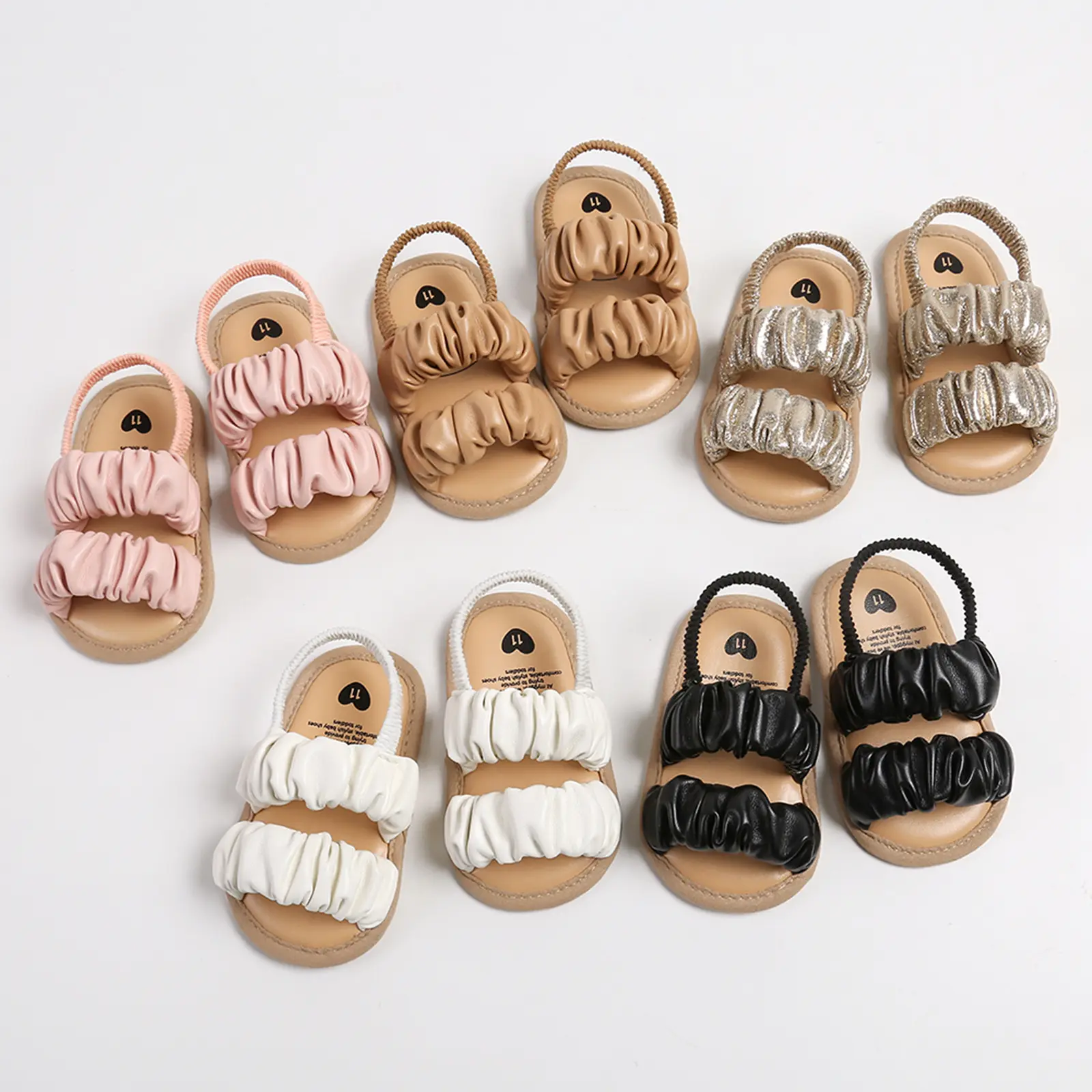 Newborn Baby Girl Sandals Soft Sole Non-Slip Ruffle Flats Summer Infant Open Toe Breathable Princess Dress First Walkers Crib Shoes