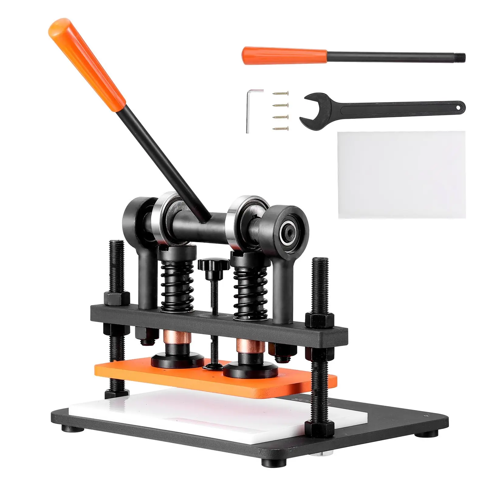 Leather Cutting Machine With 11 X 5.5 Inch Embossing Plate, Manual Die Cutter, 0.47 Inch Stroke, Dual Guide Shafts, Die Cut Machine For Leather And Other Materials, Embossing And Crafting Tool