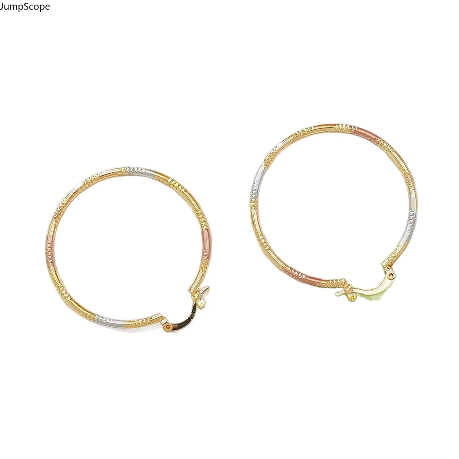 Vintage 3-Tone Statement Hoop Earrings for Her, Spliced MDF+Steel Large Circle Design for Casual Wear, Sentimental Gift, Three-Tone Circle