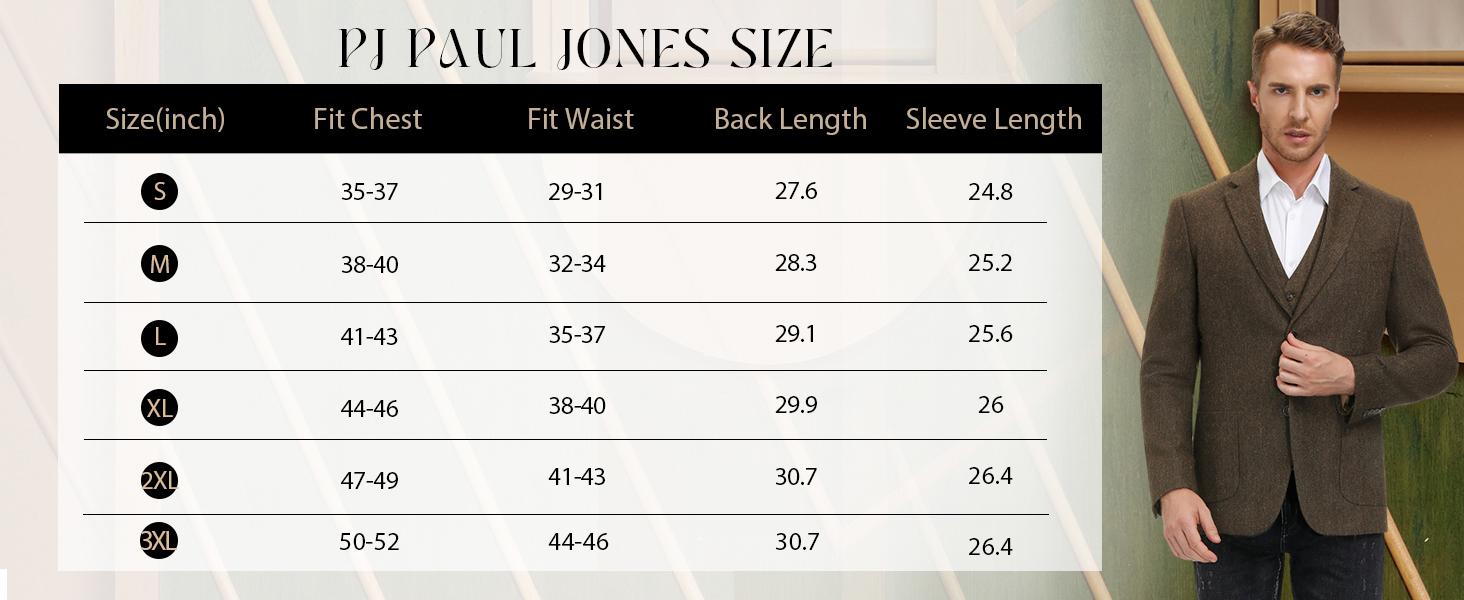 Men's Herringbone Tweed Blazer British Wool Blend Sport Coat Jacket