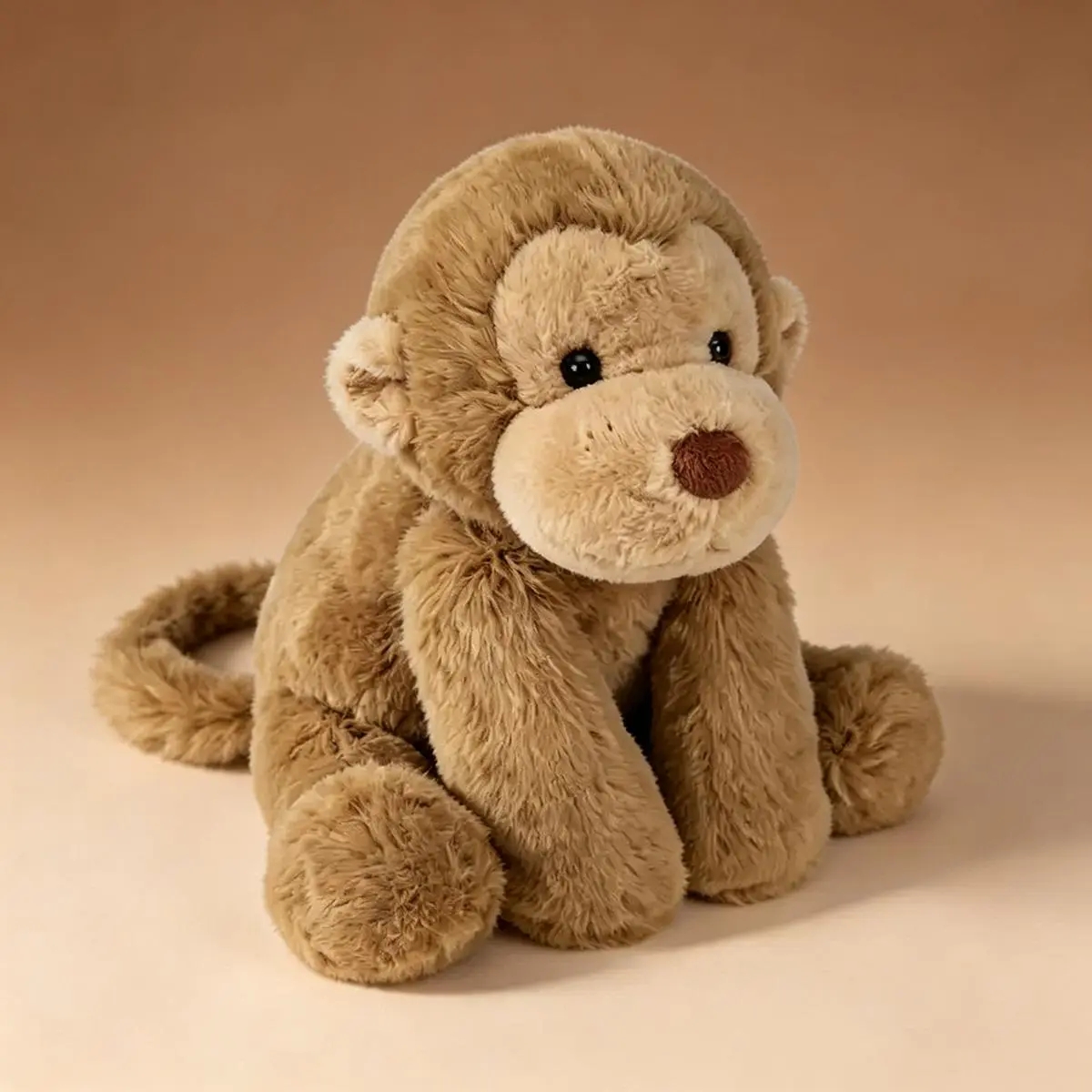 Smudge Monkey Soft Lying Plush Toy, 5.1in & 9.4in Fluffy Stuffed Monkey Pillow, Cute Animal Plushie Decor & Gift for Kids and Monkey Lovers