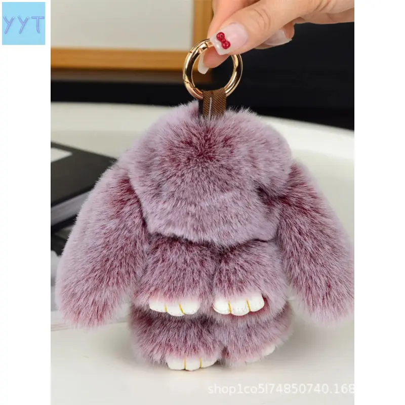 YYT1  Handmade Bunny Plush Keychain, Cute Knitted Ice Design, Perfect Car, Bag, Phone, Ideal Gift Holidays & Birthdays, Fluffy Bunny Keychain, Keychain Accessory