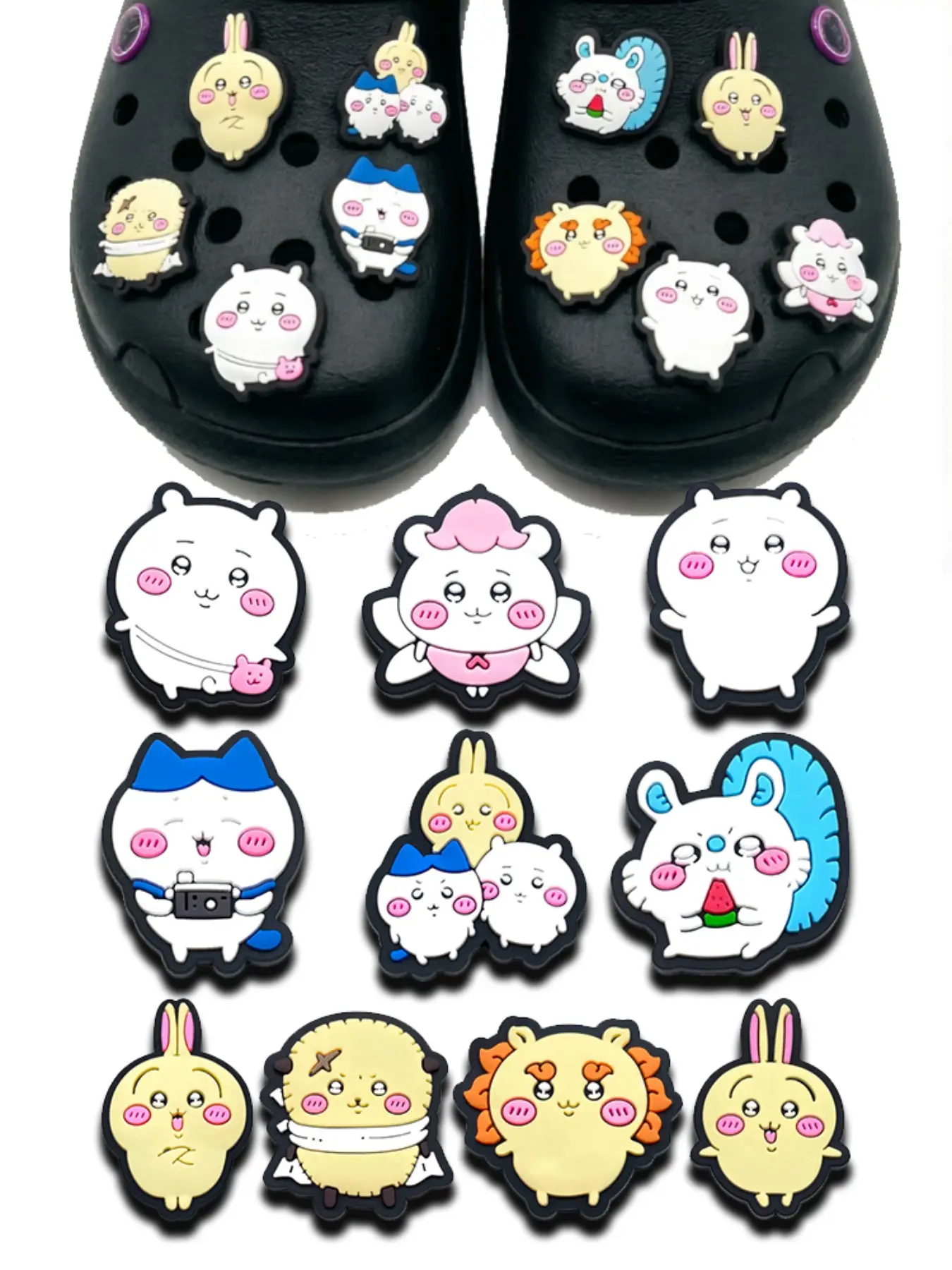 Chiikawa PVC Cartoon DIY Shoe Buckles, Shoe Decoration Charms, 10/20/50/100 Pairs, Decorative Sandals, Family Party Gifts, Christmas Birthday Presents