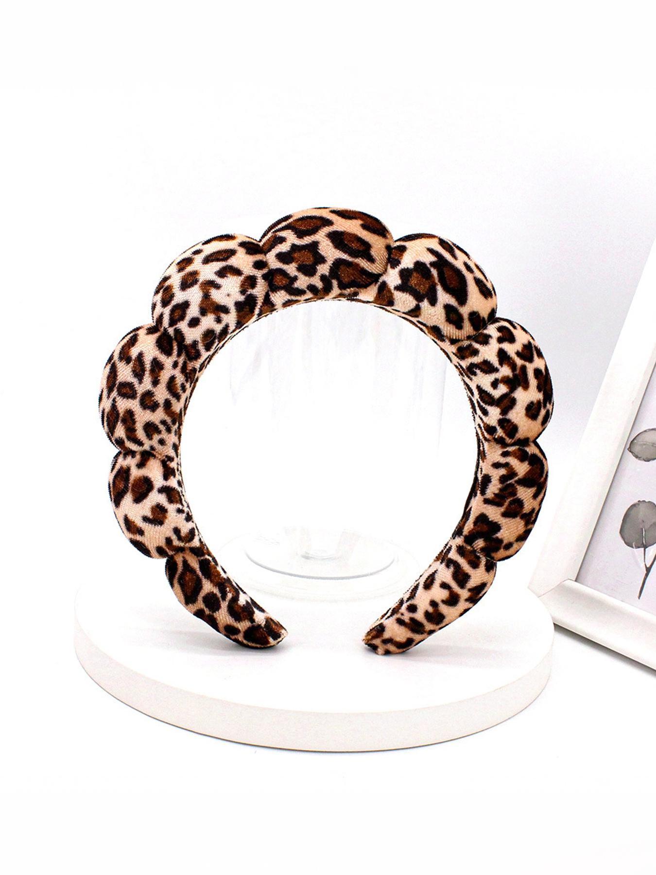 Leopard Print Hair Hoop, Fashionable Hair Accessories for Women & Girls, Pull Headband, Wash Face, Bath, Make Up, Fix Hair Band