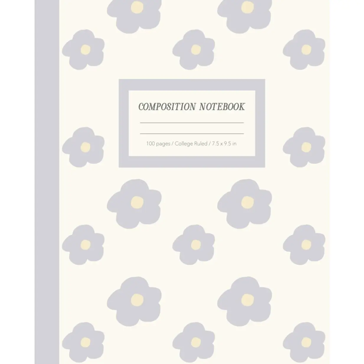 Aesthetic Flower Notebook | Lavender and Beige | Preppy | College Ruled | School Supplies | For Girls, Teens and Students - Paperback