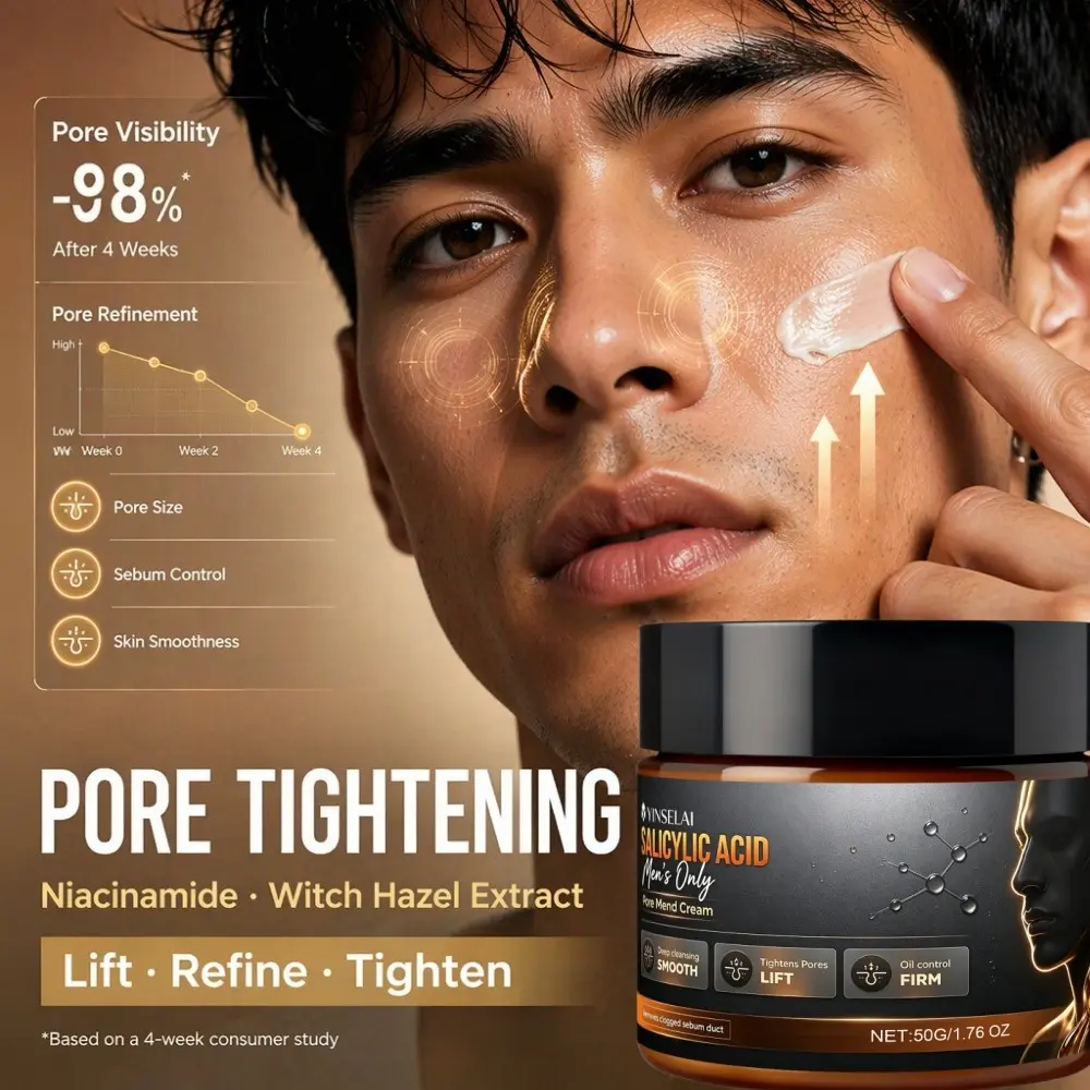 Best Salicylic Acid Cream for Oily Men Skin – Tighten Pores, Deep Clean, Lift & Firm Face Moisturizer 1.76oz