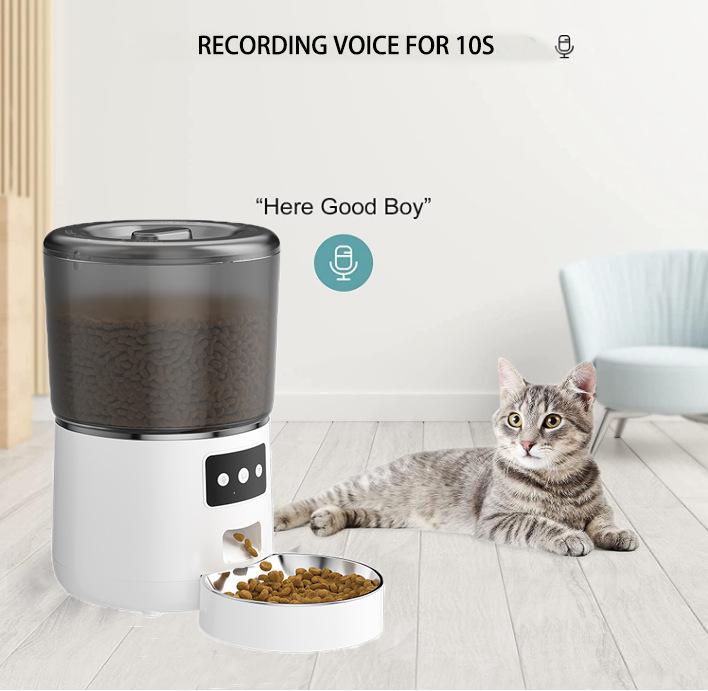Automatic Cat Feeder 4L Food Dispenser with Graffiti APP Remote WIFI Smart Pet Feeding Supplies for Cats and Dogs