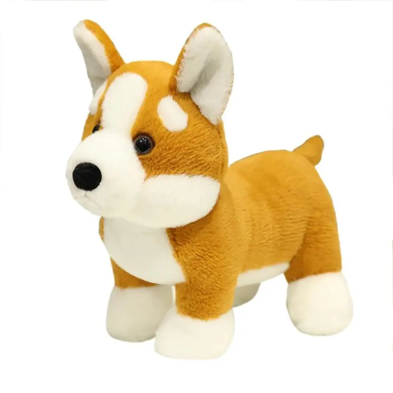 28cm Standing Corgi Plush Toy Stuffed Hand Doll Cartoon Cute Pillow Home Decor Kids Birthday Gift
