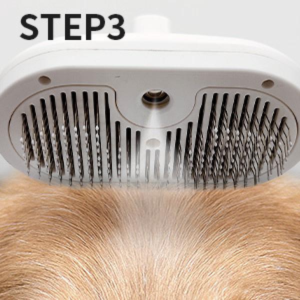 Steam Cat Brush for Shedding - 3 In 1 Self Cleaning Dog Brush for Long & Short Hair Dogs & Cats, White