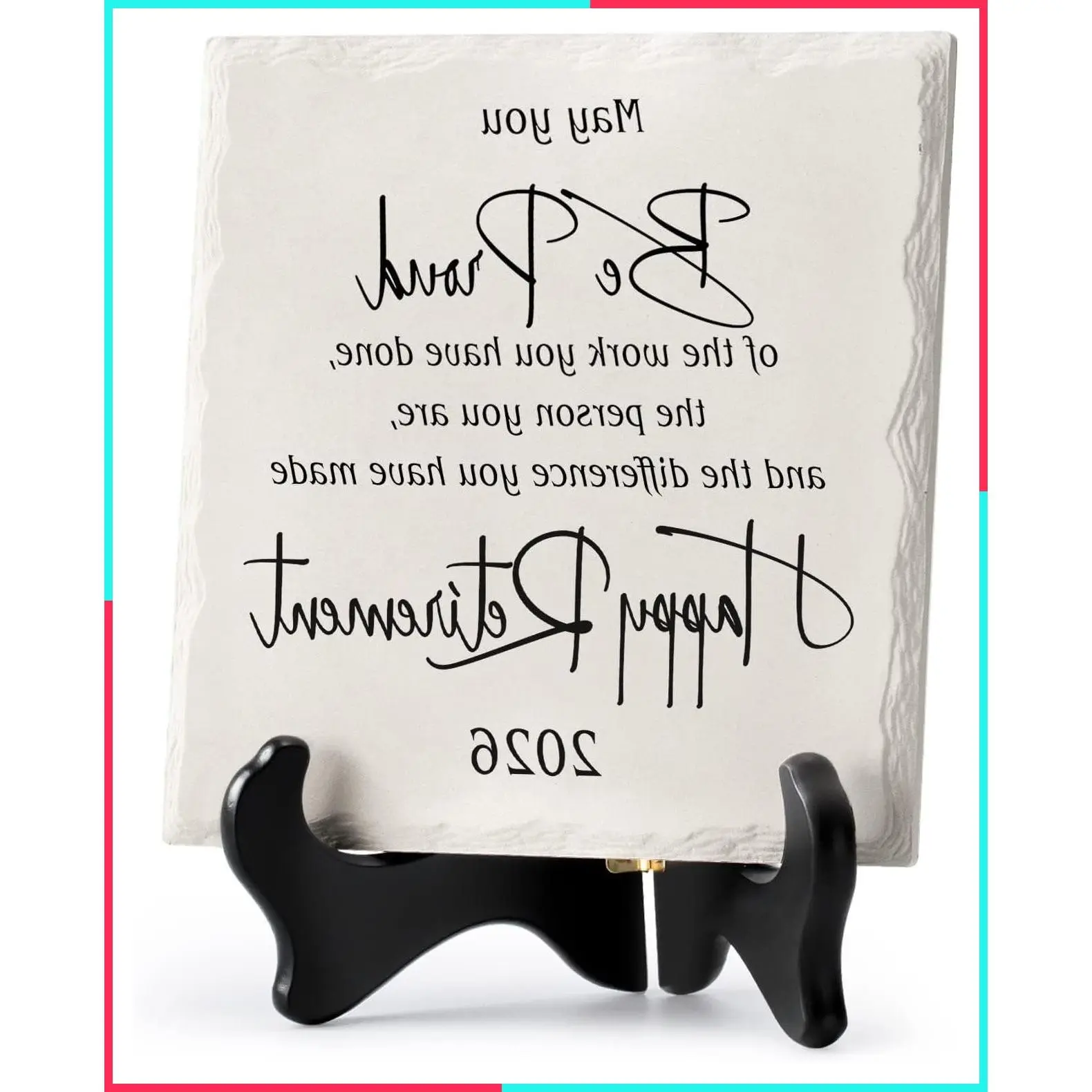 Retirement Gifts for Women Men 2026 Ceramic Retirement Plaque 6" x 6" Happy Retirement Table Decorations Sign for Teacher Nurse Coworker Party Decoration