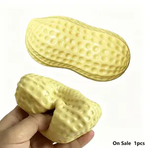 Peanut Slow Rebound Handmade Squeezing Toy, Novel Realistic Peanut Stress Relief Toy, Office Desk Pressure Release Gift, Soft Comfortable Unisex Toy