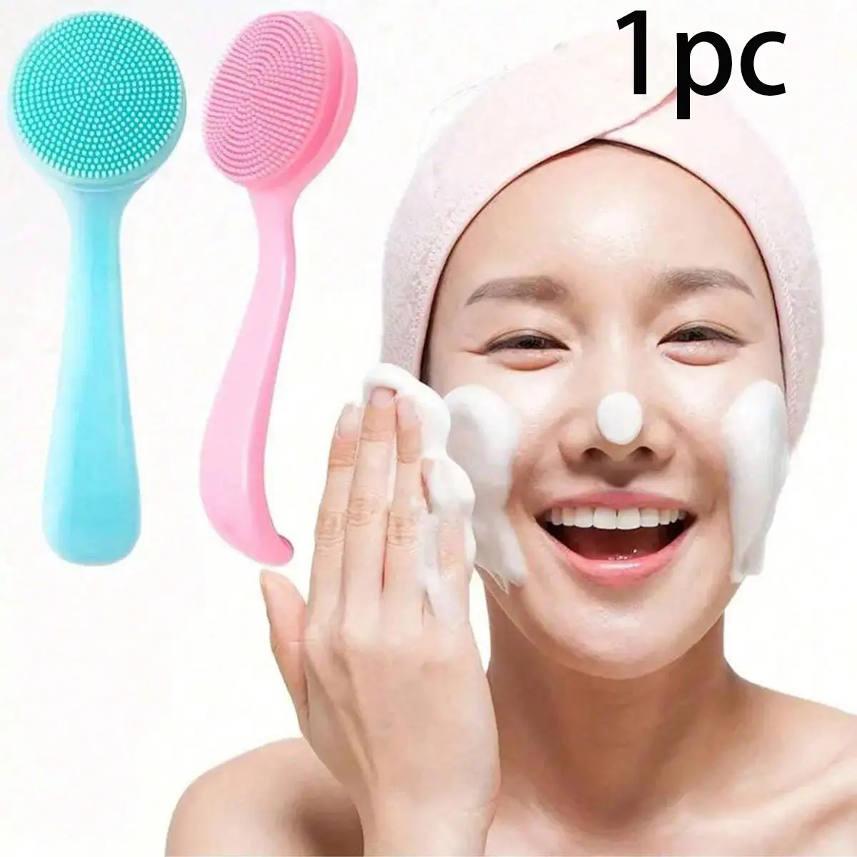 Silicone Manual Face Brush, Skin-Friendly Waterproof Exfoliating Cleansing Brush, Removes Blackheads and Makeup Residue, Blue and Facial Cleansing Tools, Facial Cleansing Instrument, Beauty Tools