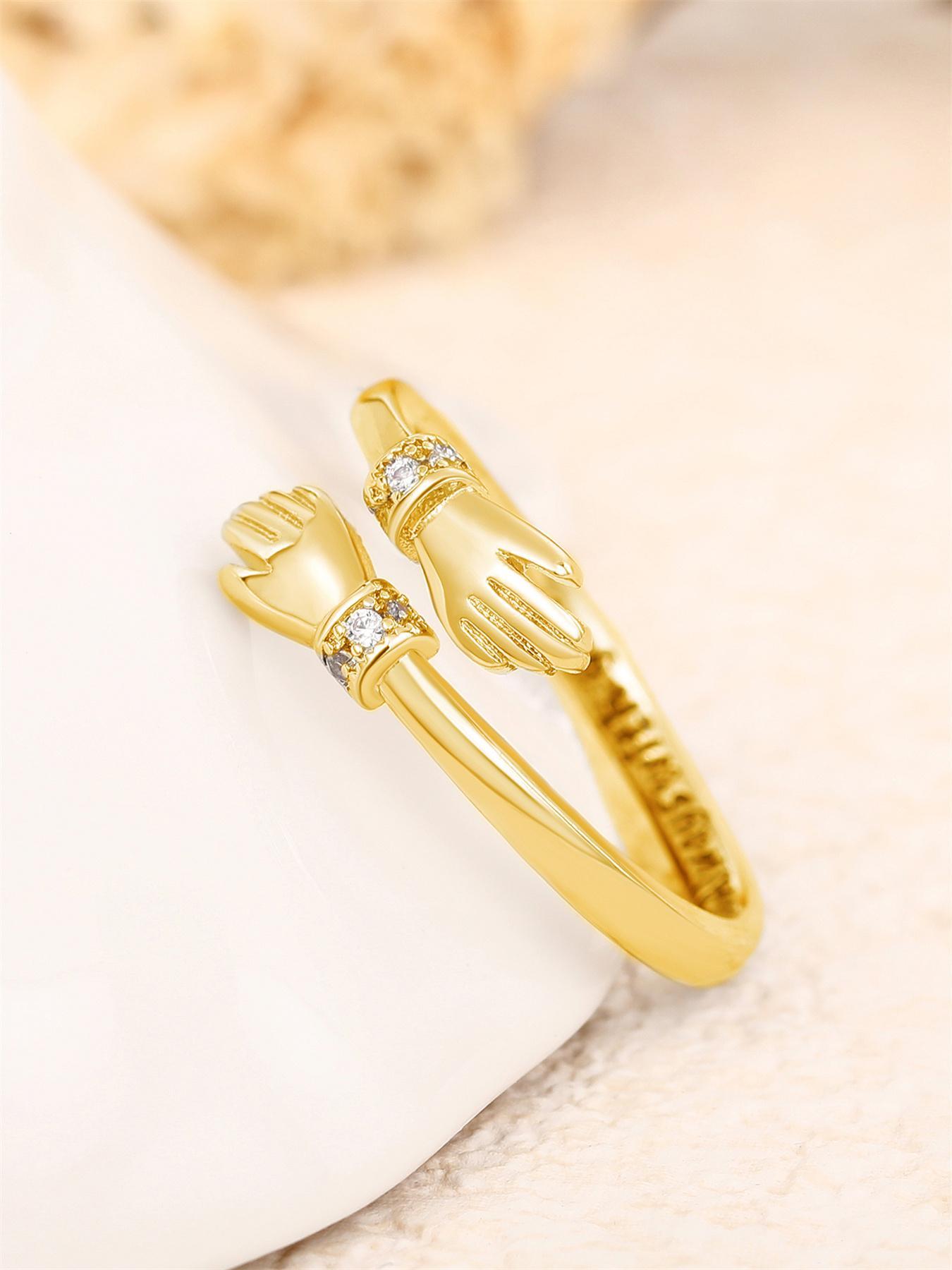 Couple Fashion Letter Design Rhinestone Inlaid Copper Ring, Wedding Engagement Party Jewelry for Women & Girls, Exquisite Jewelry for Gift, Fashion Promise Ring, Unique Rings, Alphabet Design Ring
